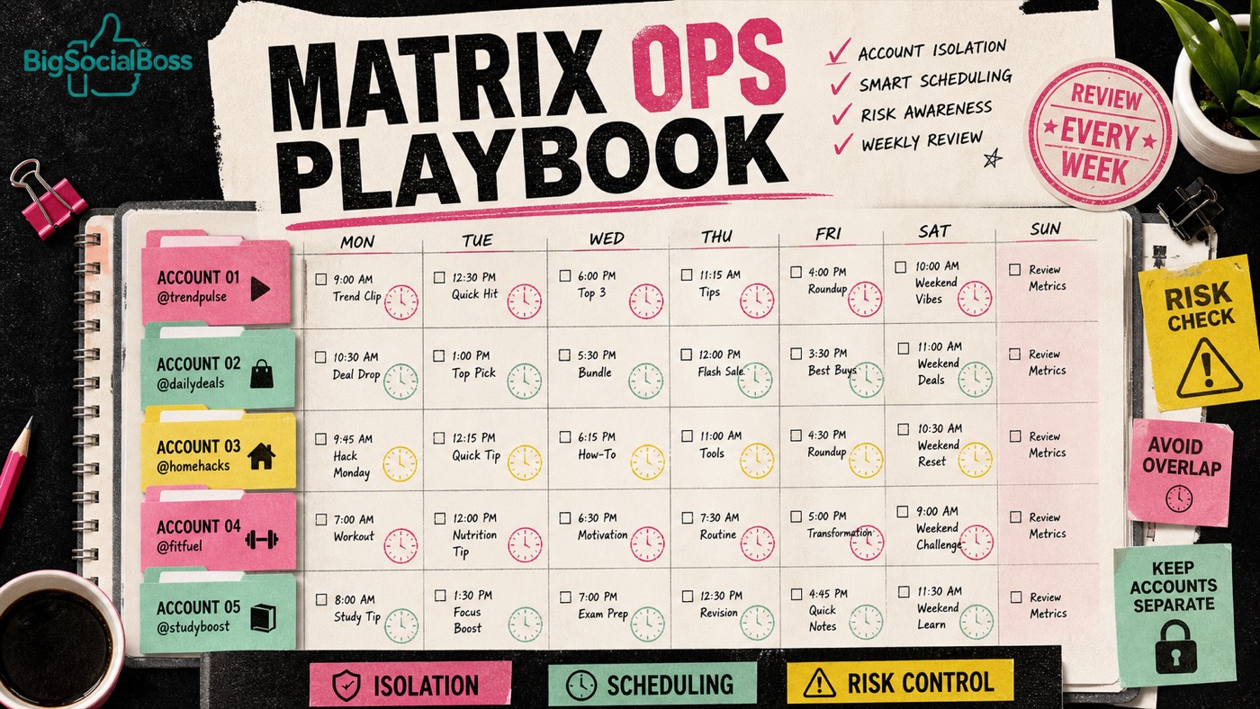 TikTok Multi-Account Ops Playbook: Isolation, Scheduling, Risk, Weekly Review